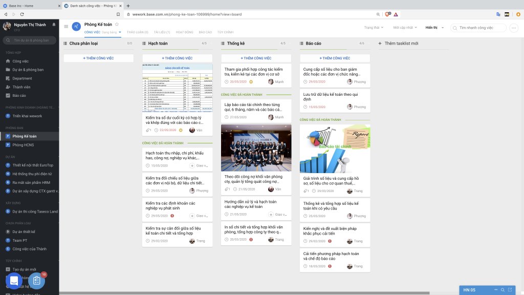 Base Wework có thể quản lý công việc của phòng ban theo từng nhóm nghiệp vụ…
