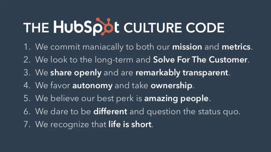 Hubspot – Định hình văn hóa bằng sổ tay nhân viên