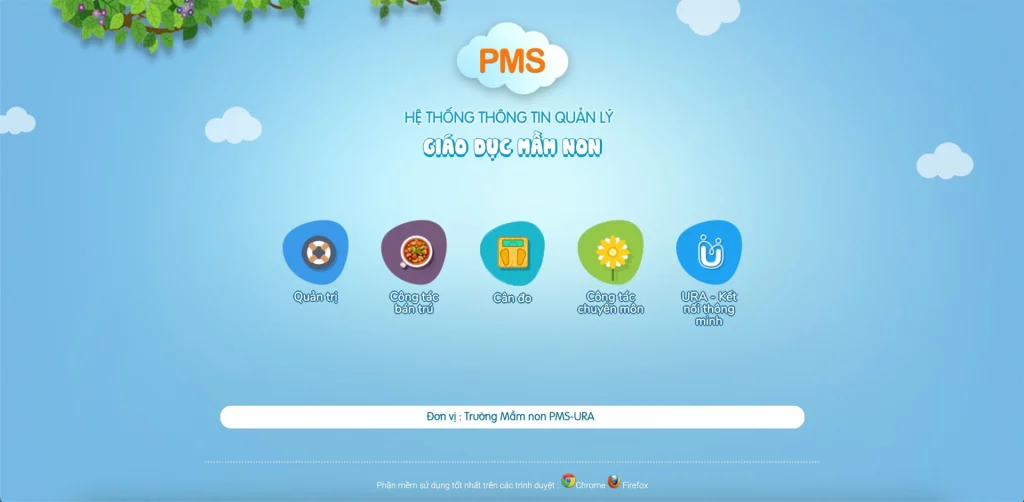 Phần mềm quản lý mầm non PMS